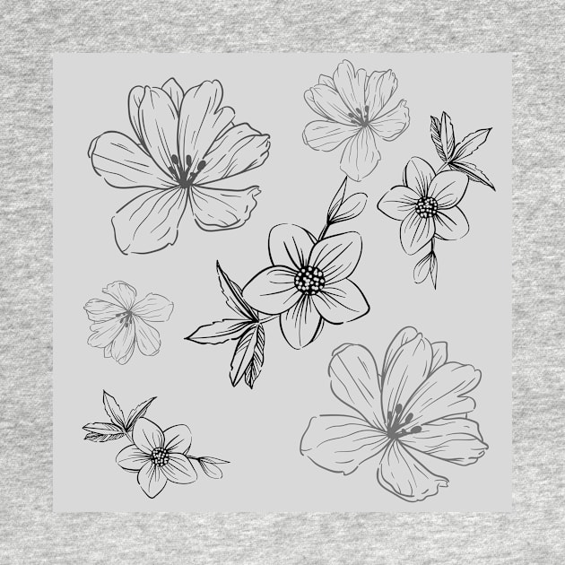 Spring flowers floral grey by Beccasab photo & design